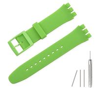 Lijinlan Bracelet de rechange en silicone étanche pour Swatch 17 mm, 19 mm, 20 mm, vert clair