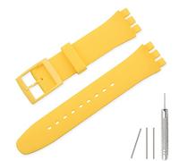Lijinlan Bracelet de rechange en silicone pour Swatch 17 mm, 19 mm, 20 mm, bracelet de montre étanche pour Swatch (19 mm, jaune)