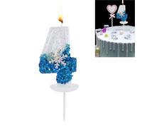 LiJuanWang Bougies Anniversaire,Flocon Bougies Anniversaire 4,Bougies d'anniversaire des Neiges à Paillettes,décorations de gâteau,pour Enfants,Adultes,Anniversaire,Mariage,Anniversaire