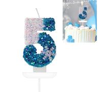 LiJuanWang Bougies Anniversaire,Flocon Bougies Anniversaire 5,Bougies d'anniversaire des Neiges à Paillettes,décorations de gâteau,pour Enfants,Adultes,Anniversaire,Mariage,Anniversaire