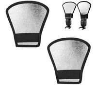 LiJuanWang Diffuseur Flash 2 pièces, Speedlite Softbox, Réflecteur de Flash, 2 en 1, Diffuseur en Tissu Universel, Argenté, Polyester, 20 x 18,5 cm