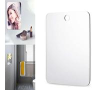 LiJuanWang Miroir de Rasage,Miroir de Douche sans Cadre,17x13 cm,Miroir de Camping de Voyage incassable,Petit Miroir cosmétique Mural Portable,Miroir Douche Rasage,avec 2 Crochets