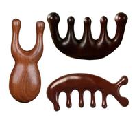 LiJuanWang Peignes de Massage,2 pièces Peigne de Massage du Cuir 1 pièces Chevelu Masseur oculaire,Rouleau Massage Visage Peigne à Dents Rondes Masseur acupoint pour soulager la Fatigue