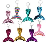 LiJuanWang Sirène Paillettes Porte Clef,8 pièces Porte-Clés Sirène,porte-clés queue de poisson,Action de Grâces Cadeau de Noël oucle,pour Cadeau de Fête d'anniversaire
