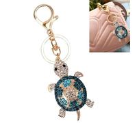 LiJuanWang Tortue Porteclés Clés,Tortue de Mer Strass Bleu Brillant de Voiture Pendentif,Accessoires de Voiture,Accessoire Décoratif pour Sac,pour Femme Cadeau