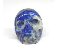 LIJUCAI 1" Crâne Statue Pierre Naturelle Sculpté Décoration Cristal Gemme Figurine Spirituelle Pierres Précieuses Cadeau, Lapis Lazuli