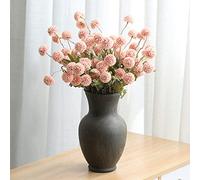 LIJUCAI 5 Têtes Artificielle Bouquet De Fleurs Soie Pissenlit Fleur Boule Faux Fleurs DIY Maison Décoration De Mariage Cadeaux Saint Valentin, Rose Clair