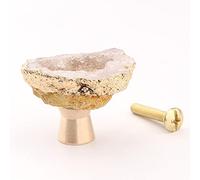 LIJUCAI Marque Nouveau De Luxe Naturel Cristal Brut Sourire En Laiton Poignée Tiroir Armoire De Cuisine Armoire Porte Bouton Meubles Pull Décoration, Jaune