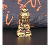 LIJUCAI Mini Laiton Massif Guan Yin Bouddha Petits Ornements Vintage Cuivre Bouddha Statue Figurines Miniatures Artisanat Bureau Décors À La Maison,guan Yin