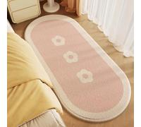 LIJUCAI Tapis Ovale crème pour Salon, Style Minimaliste Moderne, Tapis épais pour Chambre à Coucher, Tapis de Chevet Doux pour la Maison (120 x 160 cm/diamètre)