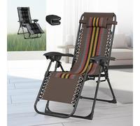 LIJYITF Chaise longue pliable - Extra large - Avec coussin et coussin - Charge maximale : 160 kg - Pour jardin, piscine