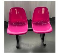 LIKANGLONGJU Banc D'attente Deux Places, Banquette de Hall, Cadre en Métal et Siège en Plastique Épaissi, Adaptée aux Cliniques, Écoles, Bureaux(Pink)