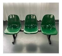 LIKANGLONGJU Banc de Salle D'attente, Banquette pour Trois Personnes, Structure en Fer et Siège en Plastique, Résistante à la Rouille et à l'usure(Green)
