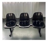 LIKANGLONGJU Banc de Salle D'attente, Banquette pour Trois Personnes, Structure en Fer et Siège en Plastique, Résistante à la Rouille et à l'usure(Black)