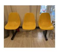 LIKANGLONGJU Banc de Salle D'attente, Banquette pour Trois Personnes, Structure en Fer et Siège en Plastique, Résistante à la Rouille et à l'usure(Yellow)