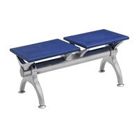 LIKANGLONGJU Banc de Salle D'attente Deux Places, Banquette de Hall, Panneau Plat en PU, Structure en Acier Métallique, Adaptées aux Hôpitaux, Aéroports(Blue)