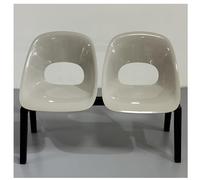 LIKANGLONGJU Banc de Salle D'attente Double Moderne, Banquette avec Assise en PP et Structure en Métal Inoxydable, pour Les Espaces Publics(Gray)