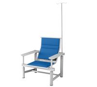 LIKANGLONGJU Banc de Salle D'attente pour Perfusion, Banquette de Supports à Support IV Réglables, d'une Structure Métallique et d'un Revêtement en PU(Blue)