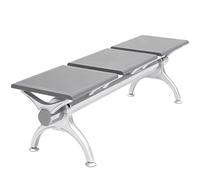 LIKANGLONGJU Banc de Salle D'attente Trois Places, Banquette de Réception en PU, Structure Métallique, Adaptées aux Bureaux, Hôpitaux et Espaces(Gray)