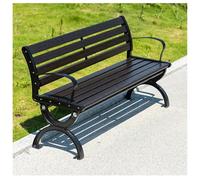 LIKANGLONGJU Banc Exterieur Jardin en Métal avec Dossier et Accoudoirs, Capacité de Charge de 460 Kg, Imperméable, Idéal pour Les Jardins, Terrasses(Black,120x52x72cm/47x20x28in)