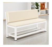 LIKANGLONGJU Banquette Coffre de Salle D'attente en Métal Banc d'accueil Multiplaces avec Rangement Assise et Dossier en Mousse Hauteur D'assise 45 cm(Beige,160x45x80cm/63x18x31in)