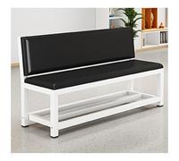 LIKANGLONGJU Banquette Coffre de Salle D'attente en Métal Banc d'accueil Multiplaces avec Rangement Assise et Dossier en Mousse Hauteur D'assise 45 cm(Black,60x45x80cm/24x18x31in)