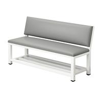 LIKANGLONGJU Banquette Coffre de Salle D'attente en Métal Banc d'accueil Multiplaces avec Rangement Assise et Dossier en Mousse Hauteur D'assise 45 cm(Gray,120x45x80cm/47x18x31in)