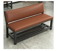 LIKANGLONGJU Banquette Coffre de Salle D'attente en Métal Banc d'accueil Multiplaces avec Rangement Assise et Dossier en Mousse Hauteur D'assise 45 cm(Brown,90x45x80cm/35x18x31in)