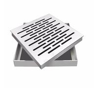 LIKANGLONGJU Grille de Drainage Couvercle de Regard, Pluie Couvercle de TranchéE avec Cadre, en Acier Inoxydable, pour la Cuisine et la Rue(20x20cm/8x8in)