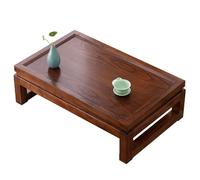LIKANGLONGJU Table Basse Japonaise en Bois D'orme Massif, Coffee Table Style Tatami, Capacité de Charge de 45 Kg, Idéale pour Balcons, Salons et Chambres(Red,50x40x25cm/20x16x10in)