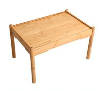 LIKANGLONGJU Table Basse Japonaise en Bois Massif, Coffee Table avec Bords Relevés, pour Les Espaces Tatami, Les Salons et Le thé de L'après Midi(Beige,50x30x36cm/20x12x14in)