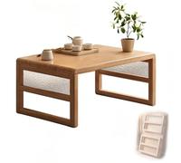 LIKANGLONGJU Table Basse Pliante Japonaise, Coffee Table à Thé Café pour Tatami, Portable, Idéale pour Le Salon, Capacité de Charge de 50 Kg(Beige,60x40x30cm/24x16x12in)