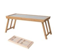 LIKANGLONGJU Table Basse Pliante Japonaise en Bois Massif de 64 Cm, Coffee Table à thé Ou à Café, avec Sac de Transport, pour Les Baies Vitrées, Marron