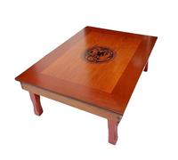 LIKANGLONGJU Table Basse Pliante Japonaise en Bois Massif Sculpté, Coffee Table Style Tatami, Capacité de Charge de 50 Kg, pour la Cérémonie du Thé(90x90x32cm/35x35x12in)