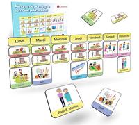 LIKARTO® Aimants pour Planning de Semaine - 198 aimants pour Organiser la Semaine, utilisables sur Toutes Les Surfaces magnétiques - Favorise l’autonomie et Le Sens de l’Organisation