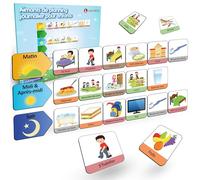 LIKARTO® Aimants pour Planning journalier - 198 aimants pour Organiser la journée, utilisables sur Toutes Les Surfaces magnétiques - Favorise l’autonomie et Le Sens de l’Organisation