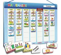 LIKARTO Planning de semaine enfants, tableau magnétique, 194 aimants