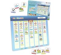 LIKARTO® Planning de Semaine pour Enfants - Tableau magnétique Montessori Enfants avec 194 aimants et cordelette - Entièrement inscriptible et effaçable - Encourage l'autonomie