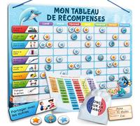 LIKARTO Tableau de Récompenses pour Enfants - Tableau magnétique avec de Nombreuses tâches et 280 aimants - Encourager Les Bons comportements - Calendrier Éducatif pour Enfant - Bleu