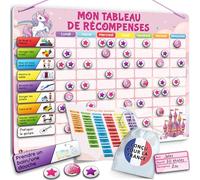 LIKARTO Tableau de Récompenses pour Enfants - Tableau magnétique avec de Nombreuses tâches et 280 aimants - Encourager Les Bons comportements - Calendrier Éducatif pour Enfant - Rose