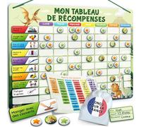 LIKARTO Tableau de Récompenses pour Enfants - Tableau magnétique avec de Nombreuses tâches et 280 aimants - Encourager Les Bons comportements - Calendrier Éducatif pour Enfant - Vert