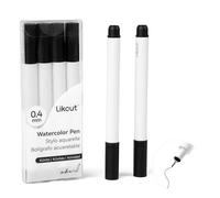 LIKCUT Noir Stylos à Pointe Fine 0.4mm pour Mini Plotter, Lot de 4 | Idéal pour Line Art, Lettering, Coloriage, Cartes & Stickers - Compatible avec Glee S501 et S41