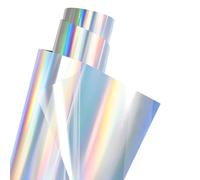 LIKCUT Rouleau de Vinyle Thermocollant Holographique 30,5 × 182,9 cm - Flex Métal Compatible avec Tous Plotters de Découpe - Pour Vêtements, Bonnets et Tissus