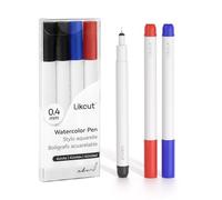 LIKCUT Stylos à Pointe Fine 0,4mm pour Mini Plotter de Découpe, Lot de 4 (Noir, Bleu, Rouge), Compatible Glee S501 et Cricut Joy