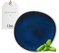 like. by Villeroy and Boch - Assiette à Dessert Lave Bleu, 23,5 cm, élégante Assiette Plate en Grès pour un Brunch, Résistante au Lave-Vaisselle et au Micro-ondes