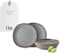 like. by Villeroy & Boch - Lave Ensemble De Vaisselle En Grès, 4 P., Look Poterie, Service De Table Pour 2 Personnes, Beige