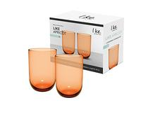like. by Villeroy & Boch - Like Apricot Verre À Long Drink, Ensemble De 2 Pièces, Verre Coloré Orange, Contenance 385 Ml