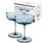 like. by Villeroy & Boch - Like Ice Coupe À Champagne-Dessert, Ensemble De 2 Pièces, Verre Coloré Bleu Glacé, Contenance 100 Ml