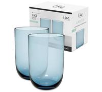 like. by Villeroy & Boch - Like Ice Verre À Long Drink Ensemble De 2 Pièces, Verre Coloré Bleu Glacier, Contenance 385 Ml