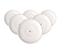 like. by Villeroy & Boch Lot de 6 soucoupes à expresso avec Love - Dimensions : environ 12 x 12 x 2,5 cm - Blanc avec décor aquarelle rouge - Passe au lave-vaisselle et au micro-ondes - Motif cœur